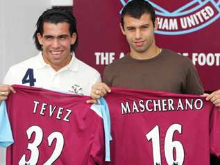 The Hammers Javier Mascherano and Carlos Tevez picture