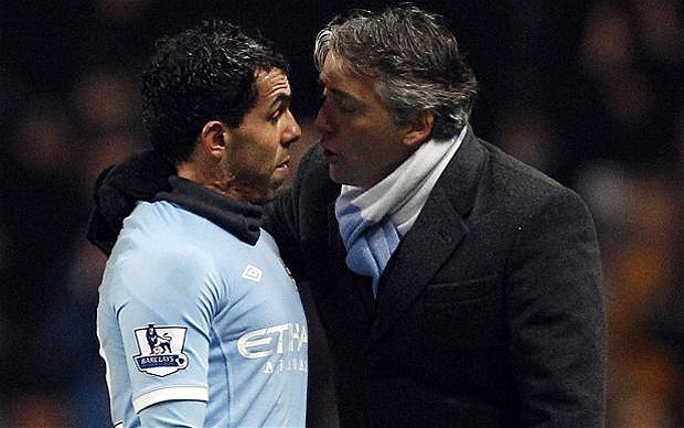 mancini tevez manchester city