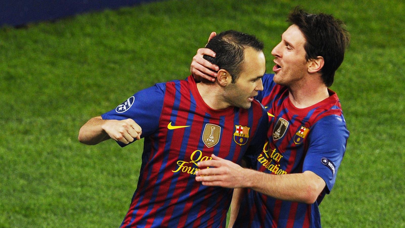 Andres Iniesta Lionel Messi Barcelone