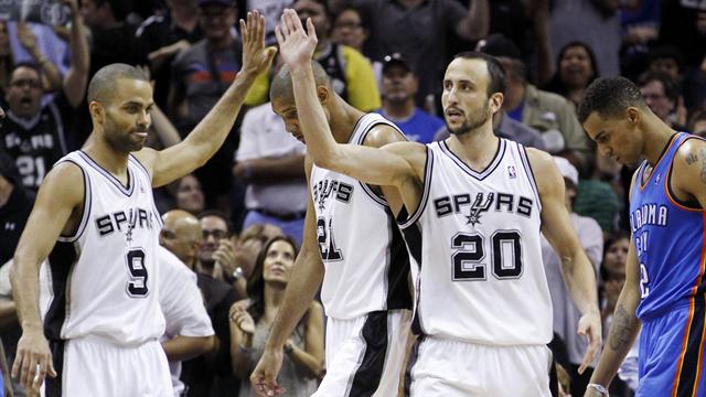 Streaking Spurs win opener with Thunder