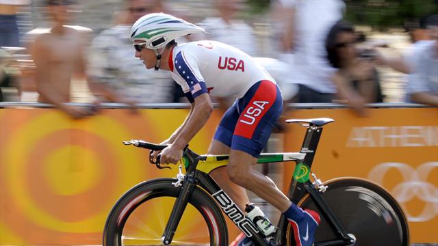 IOC strip Hamilton of 2004 cycling gold