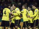 Dortmund thrash Aalen as big guns all progress