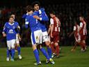Everton hit five to ease past Cheltenham