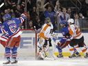 Nash inspires Rangers to win over Flyers