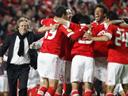 Cardozo brace sends Benfica to Amsterdam