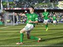 Keane grabs hat-trick to celebrate Ireland caps record