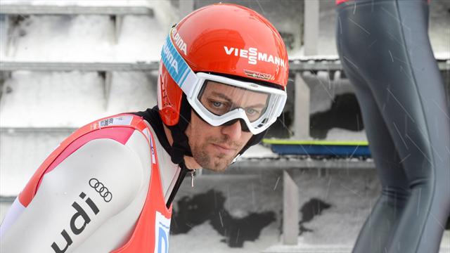 Kircheisen nach dem Springen in Lauerstellung, ÖSV-Duo vorne