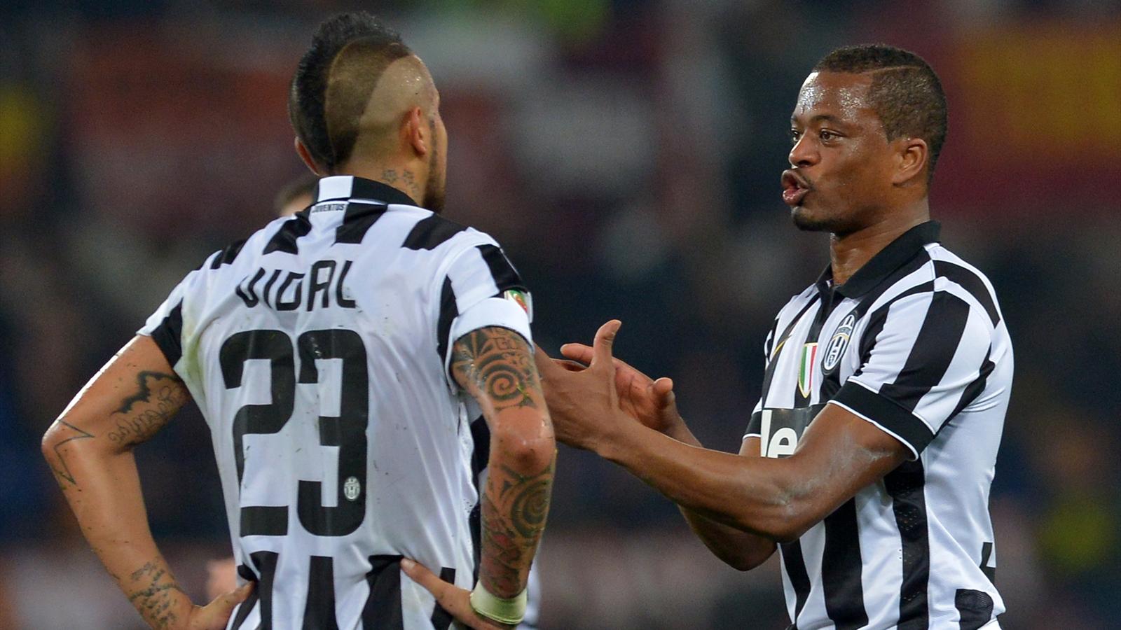 Arturo Vidal et Patrice Evra (Juventus)