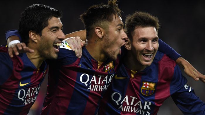 Luis Suárez, Neymar and Lionel Messi