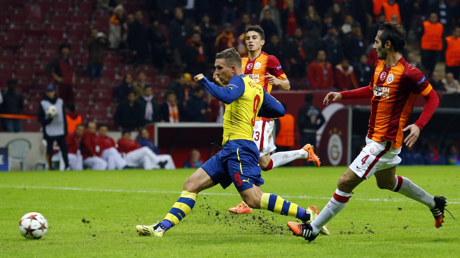 Podolski scored against Galatasaray twice in last season's Champions League