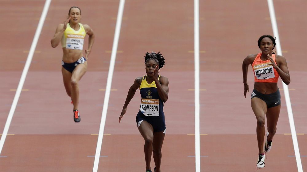 Jamaica's Elaine Thompson wins the women's 200m