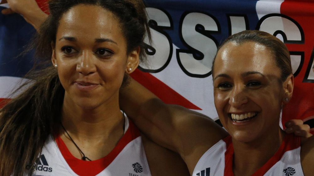Jessica Ennis-Hill (r) and Katharina Johnson-Thompson