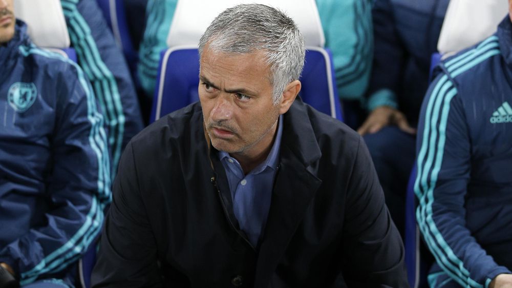 Jose Mourinho pictured during Chelsea's match against Maccabi Tel-Aviv