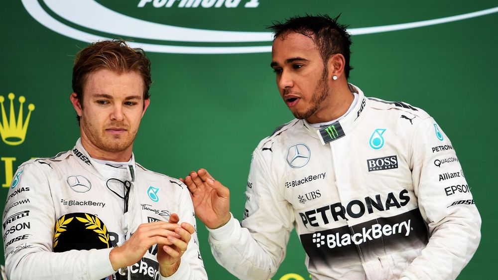 Mercedes team-mates Nico Rosberg and Lewis Hamilton
