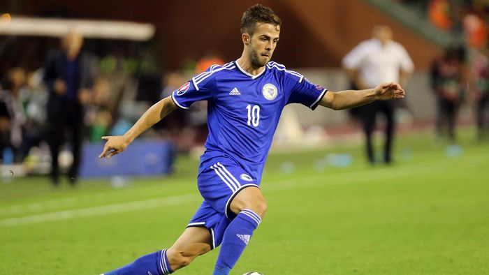 Miralem Pjanic on the move for Bosnia and Herzegovina