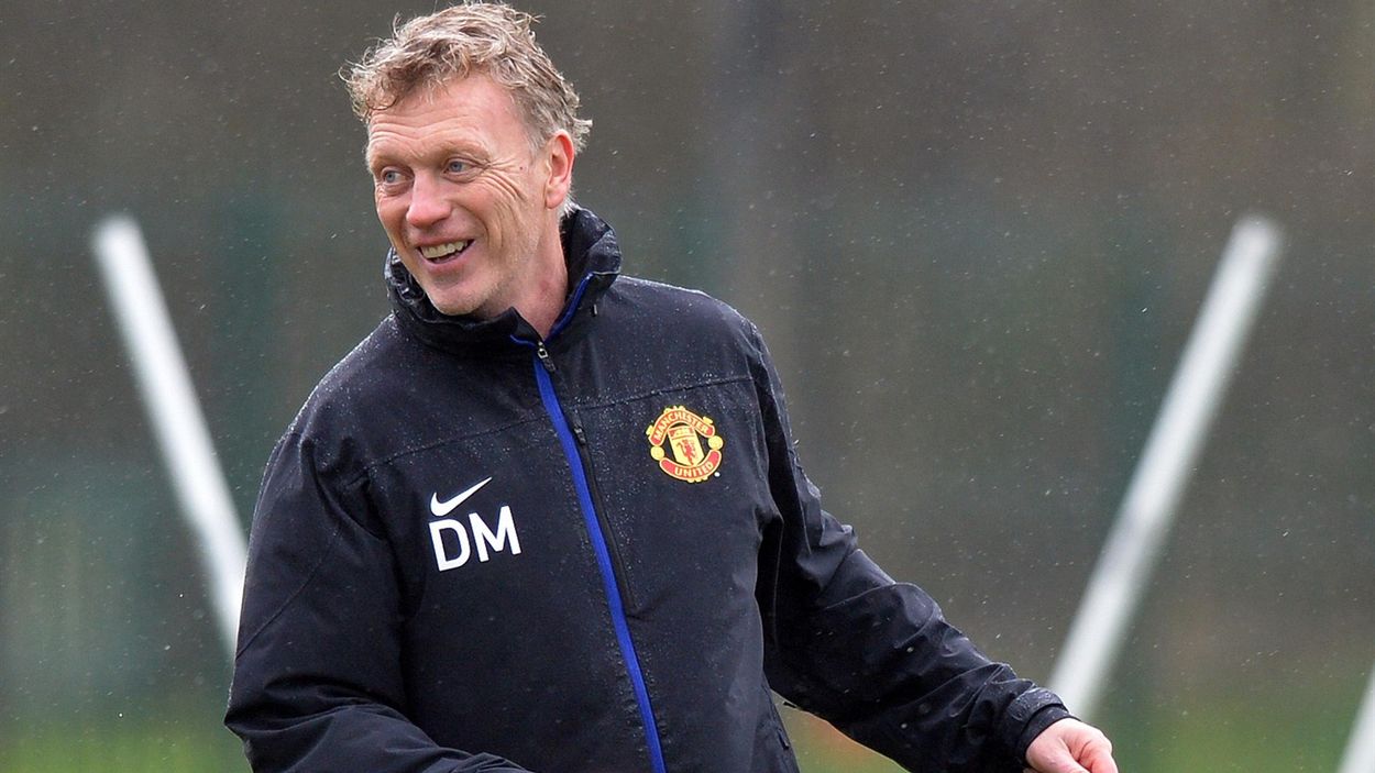 David Moyes takes part in a training session