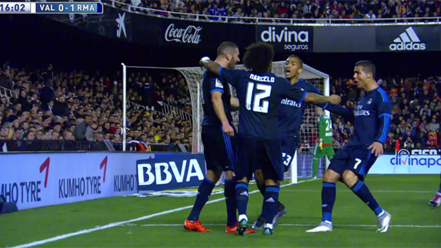 La BBC aussi brille : le très beau but de Benzema contre Valence