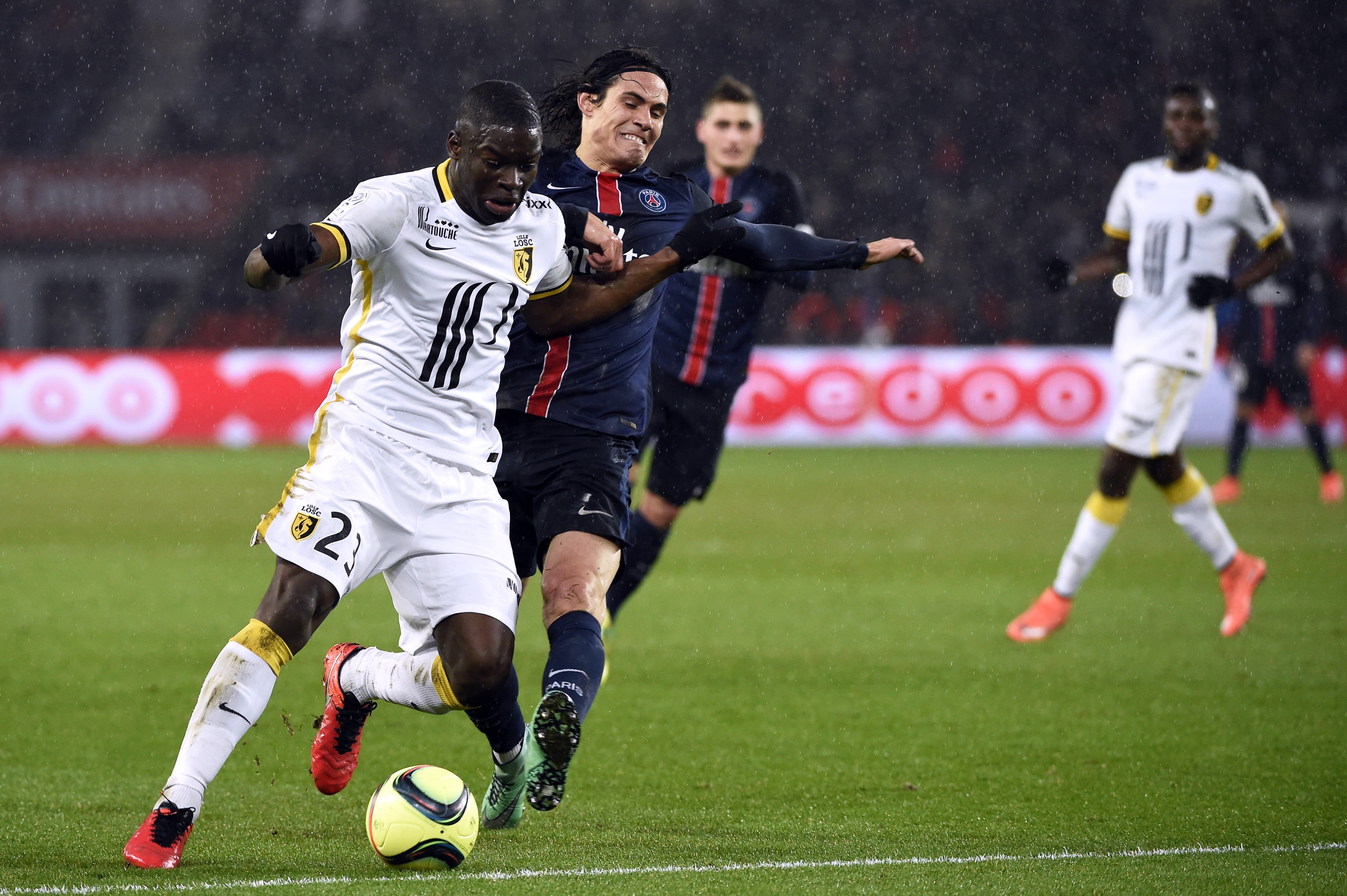 Edinson Cavani lors de PSG - Lille