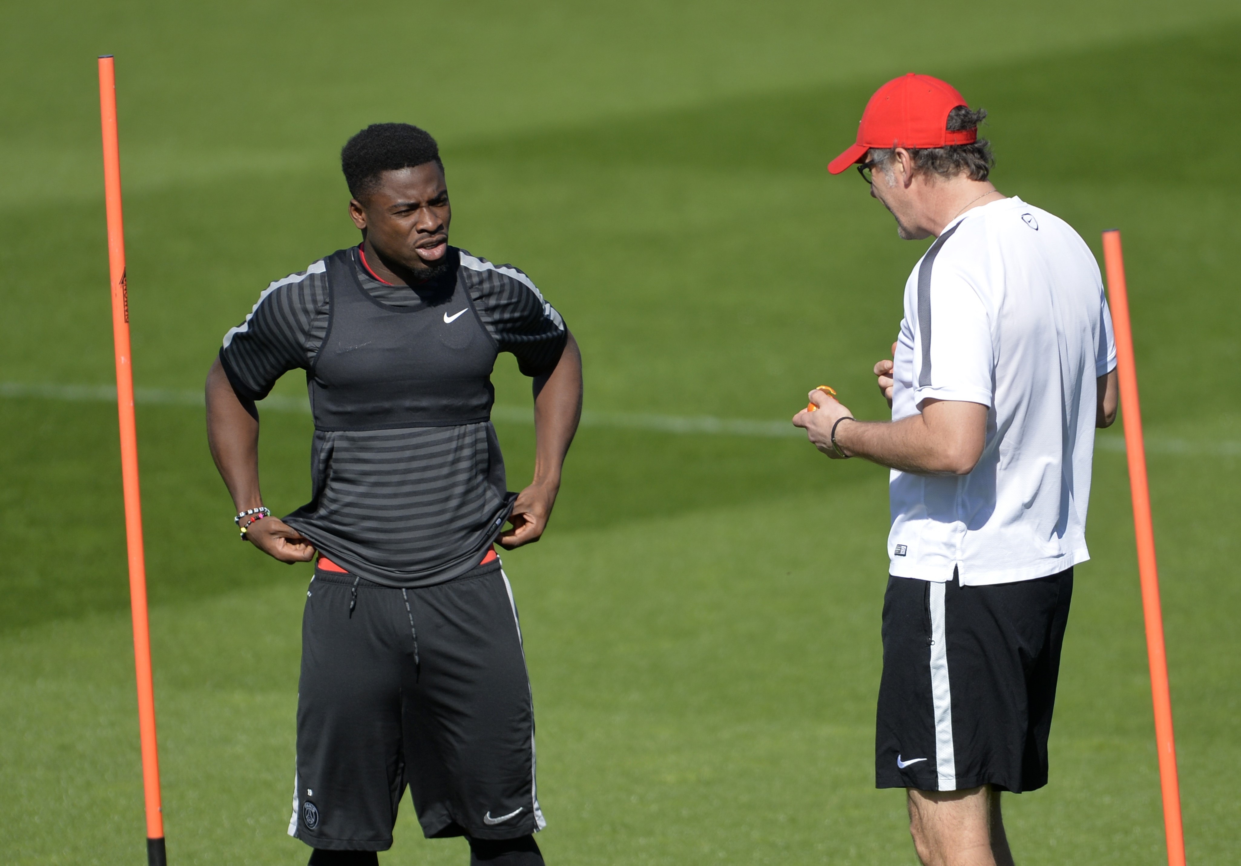 Serge Aurier et Laurent Blanc