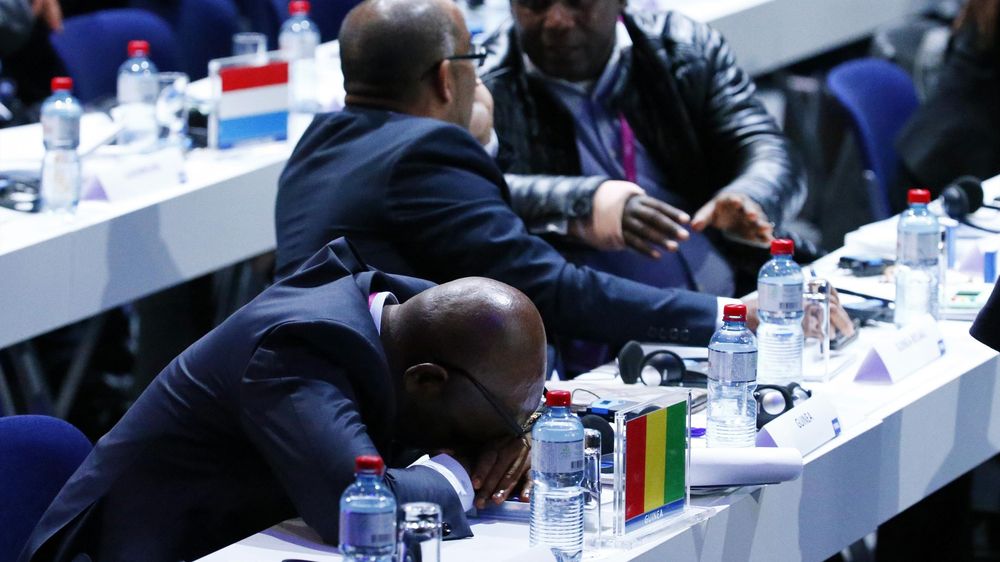 The FIFA presidential elections take their toll on a delegate of Guinea