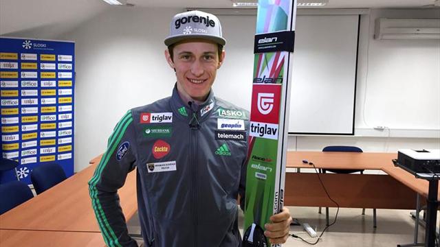 Subastados por 45.000 euros los esquís del campeón mundial Peter Prevc