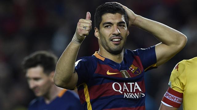 Suarez frappe encore quatre fois et le Barça conserve son fauteuil de leader
