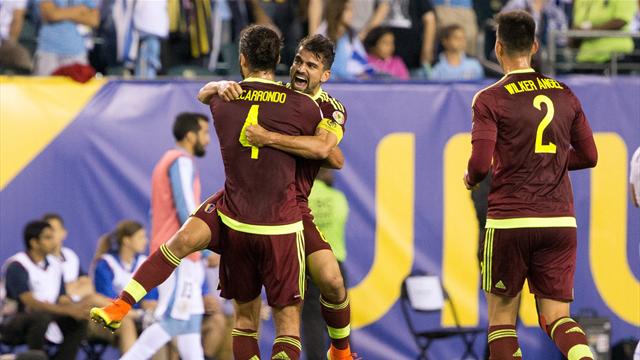 Venezuela stun Uruguay to reach Copa quarters