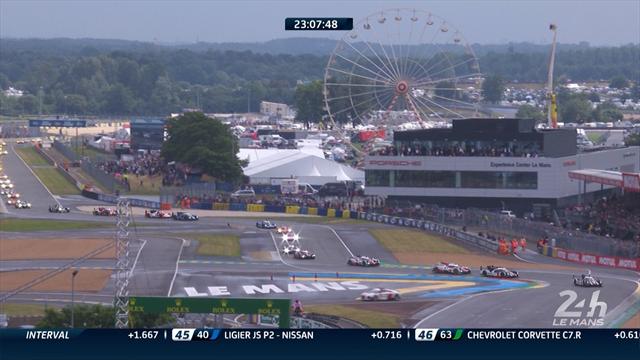 Safety car goes in and racing gets going at Le Mans Safety car goes in and racing gets going at Le Mans