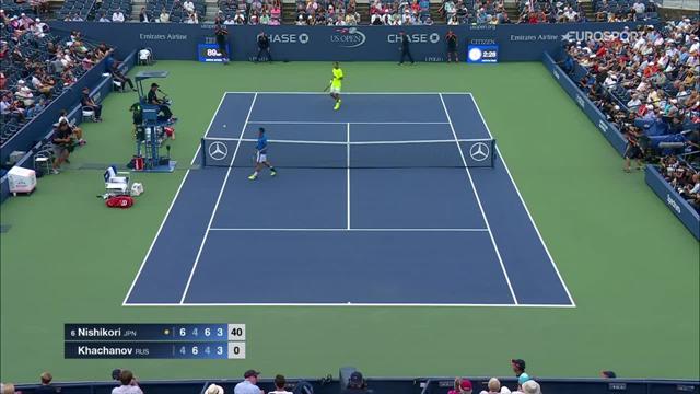 Détendu, Nishikori s’est pris pour Federer en claquant cette superbe demi-volée