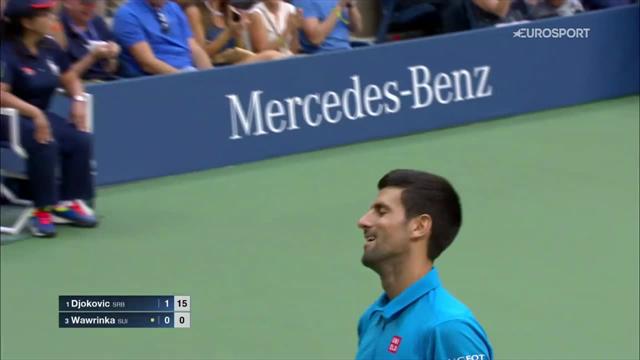 Djokovic wins staggering point in second game of US Open Djokovic wins staggering point in second game of US Open