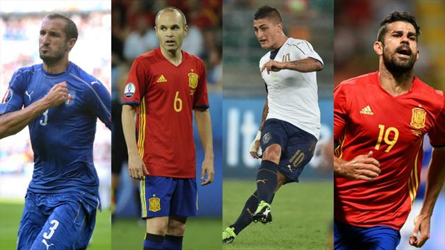 Chiellini, Iniesta, Verratti, Diego Costa : le meilleur onze d’Italie-Espagne
