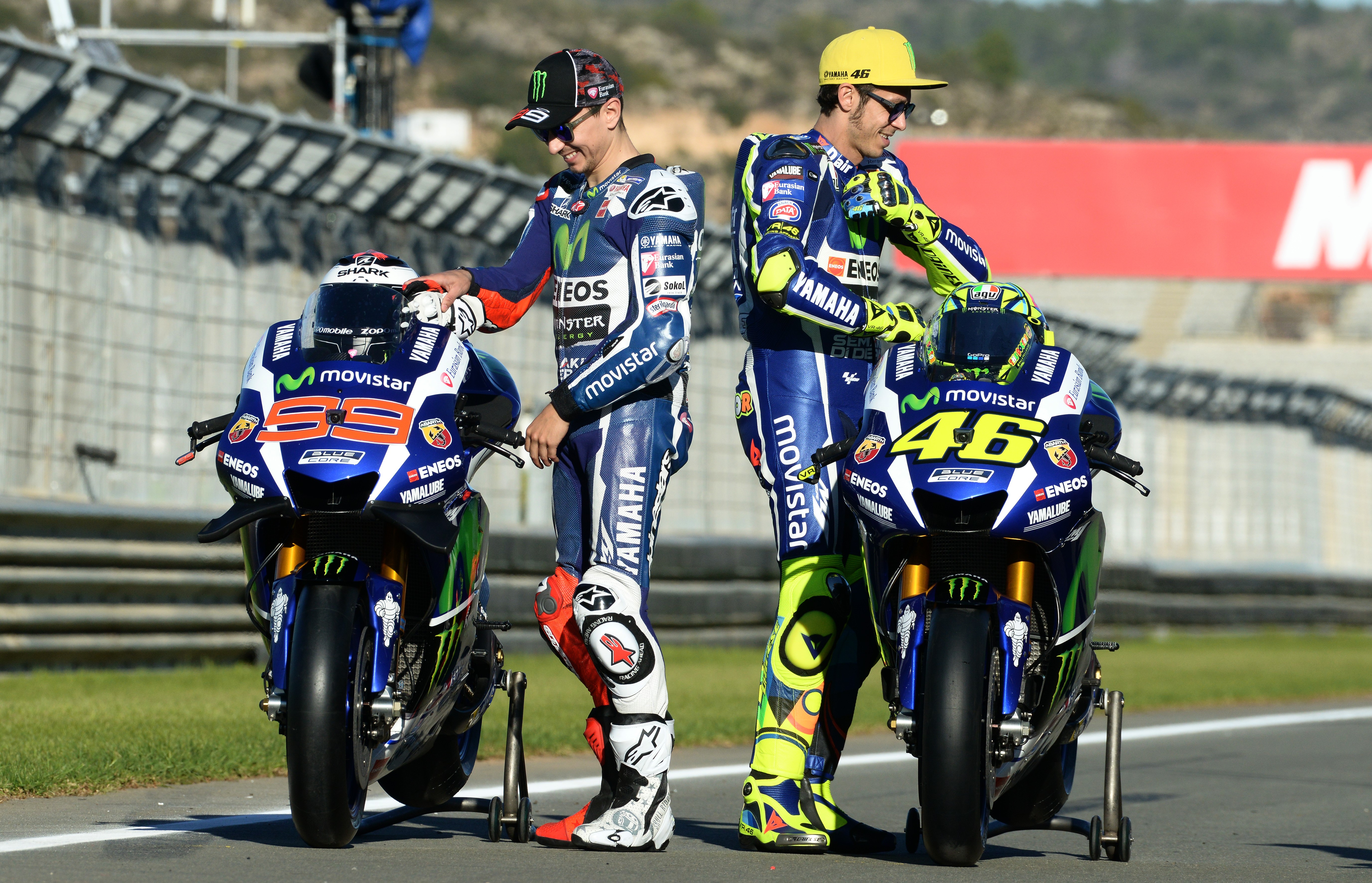A Cheste, en 2016, Jorge Lorenzo et Valentino Rossi une dernière fois sous les mêmes couleurs