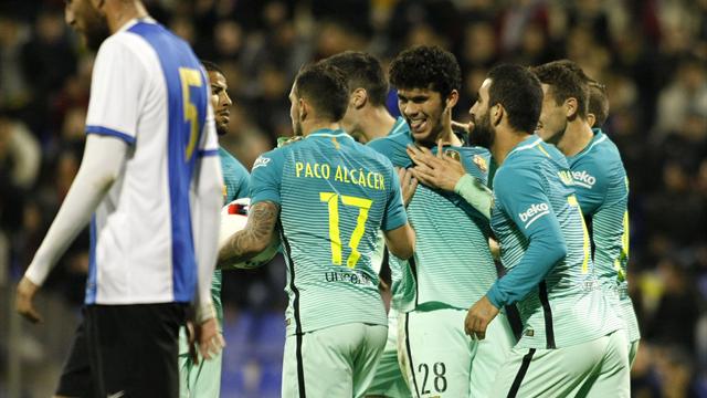 Copa del Rey, 1/16 ida, Hércules-Barcelona: Aleñazo y gracias (1-1)
