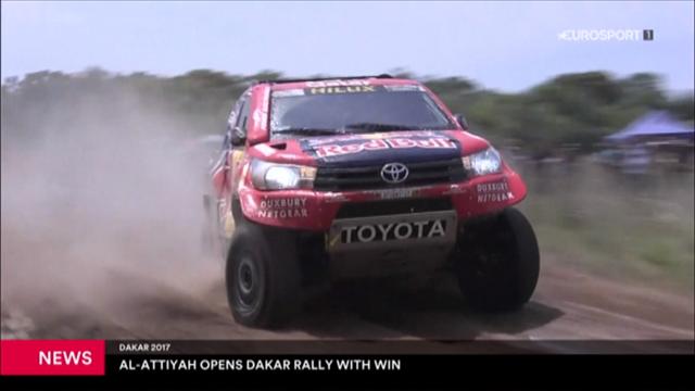 Al-Attiyah towed from the finish line after setting pace in opening stage of Dakar Rally Al-Attiyah towed from the finish line after setting pace in opening stage of Dakar Rally
