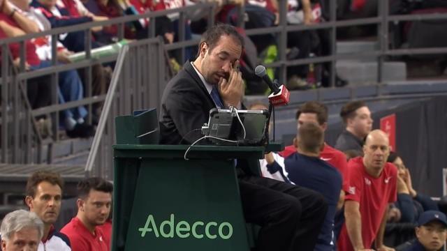 Canada’s Denis Shapavalov defaulted for smashing ball into umpire’s face Canada’s Denis Shapavalov defaulted for smashing ball into umpire’s face