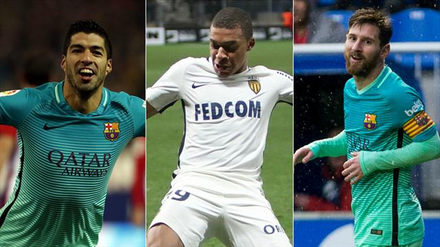 Entre Suarez et Messi, Mbappé a une place de choix dans l’équipe-type du week-end