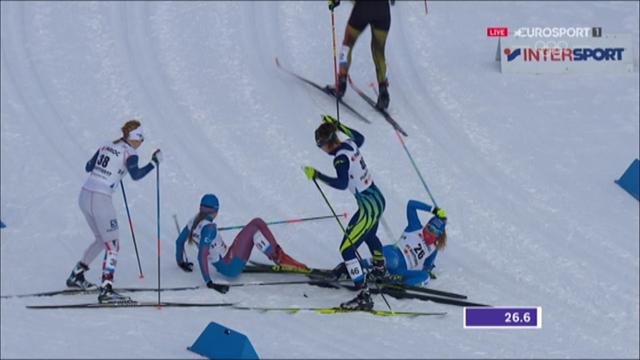 Six women in massive pile up at start of Skiathlon in Lahti Six women in massive pile up at start of Skiathlon in Lahti