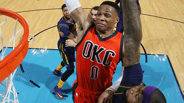 Oklahoma City, galibiyeti Westbrook'un rekor "triple-double"ı ile aldı