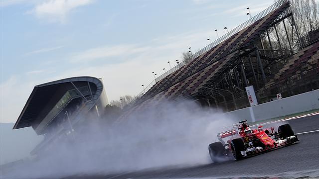 Test Barcellona: Raikkonen contro le barriere, test interrotti ma nessun problema per Kimi