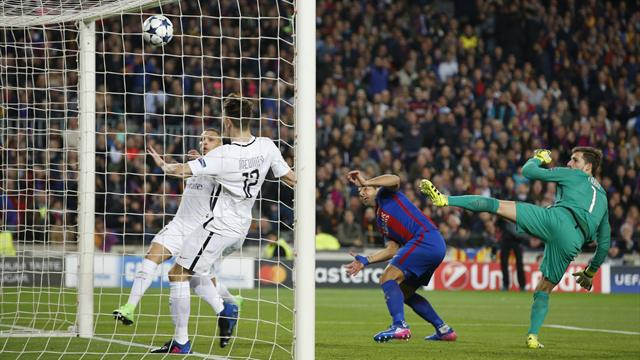 L’ouverture du score du Barça en vidéo : Suarez a profité de l’hésitation de Trapp