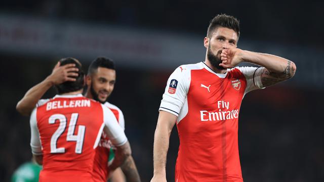 Arsenal put five past Lincoln City to make semi-finals