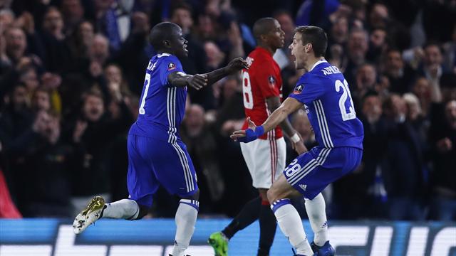 Kante stunner knocks out 10-man United as Chelsea reach last four