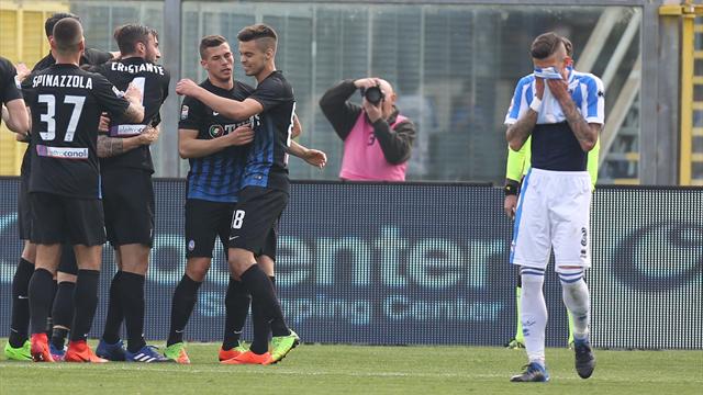 Doppio Gómez-Grassi, l'Atalanta aggancia e dimentica l'Inter: 3-0 al Pescara