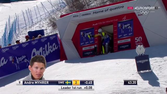 Andre Myhrer vince lo speciale di Aspen: la sua seconda manche Andre Myhrer vince lo speciale di Aspen: la sua seconda manche