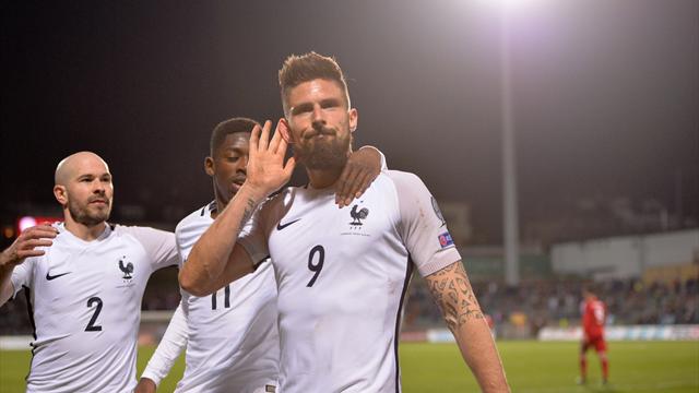Les notes : Giroud a (encore) fait taire les critiques, la fusée Dembélé est lancée