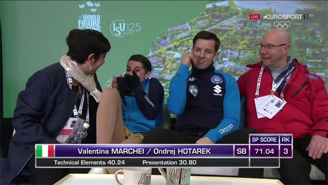 "Oh my God", Valentina Marchei e Ondrej Hotarek esultano per il primato italiano "Oh my God", Valentina Marchei e Ondrej Hotarek esultano per il primato italiano