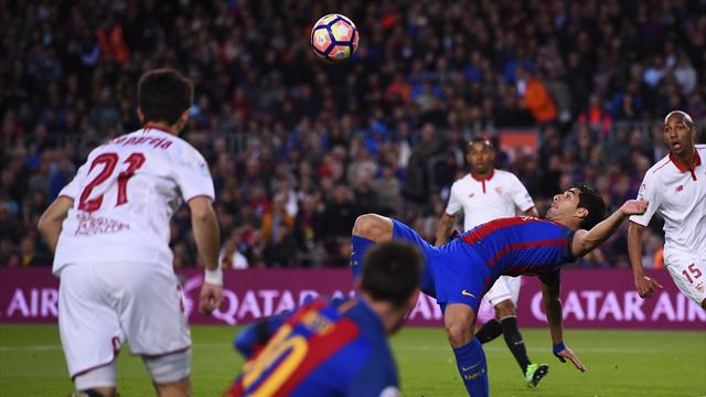 Un retourné de Suarez, un Messi de gala: la MSN était plutôt d’attaque contre Séville