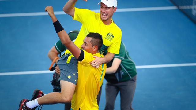 Kyrgios sends Australia into Davis Cup semis
