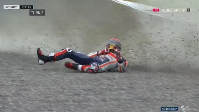 Hammer! Márquez fliegt in Führung liegend raus Hammer! Márquez fliegt in Führung liegend raus