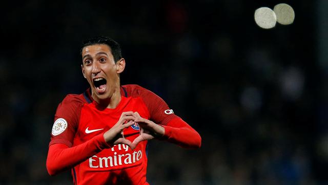 Di Maria double keeps PSG on Monaco's tail